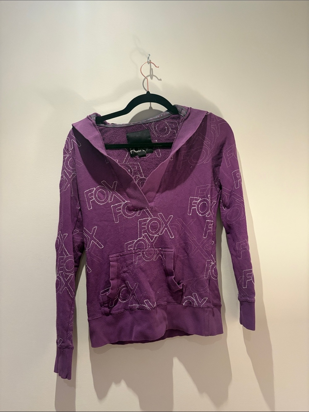 Vintage Fox Purple Logo Pullover Hoodie